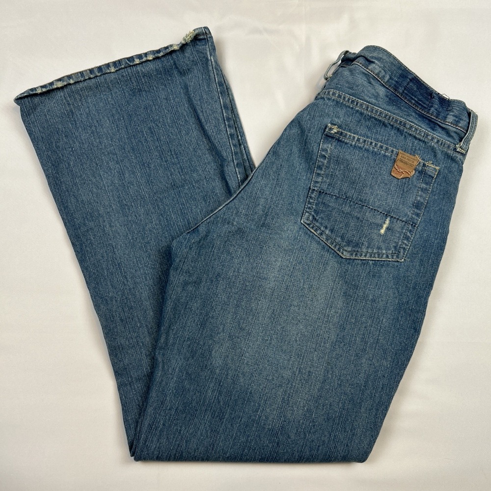 Vintage Abercrombie Fitch Jeans Men's 34x32 Bootcut Flare Wide Leg USA made Y2K